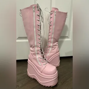 Demonia x Dolls Kill Wave-200 Sweet Evil Intentions Wedge Platform Boots