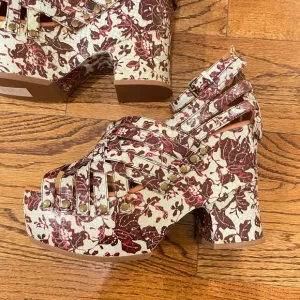 Derek Lam 10 Crosby Floral Paisley Wedges