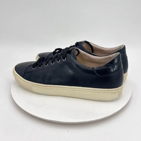 Devan Vincent Men Size10 Black Leather Classic Rubber Sole Lace Up Casual Shoes