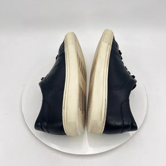 Devan Vincent Men Size10 Black Leather Classic Rubber Sole Lace Up Casual Shoes