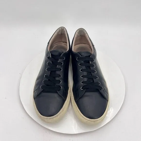 Devan Vincent Men Size10 Black Leather Classic Rubber Sole Lace Up Casual Shoes