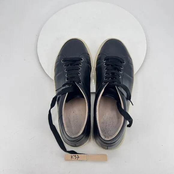 Devan Vincent Men Size10 Black Leather Classic Rubber Sole Lace Up Casual Shoes