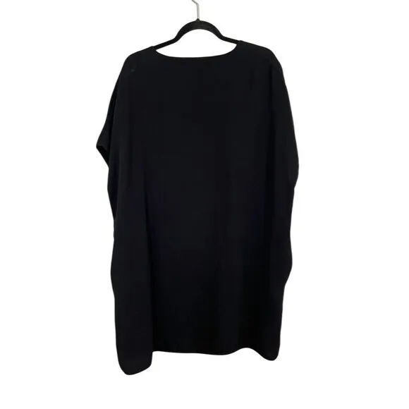 Diane Von Furstenberg Dress Women L Black V Neck Pullover Neutral Luxury Kora
