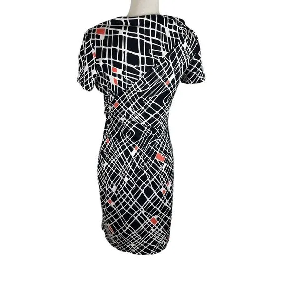 Diane Von Furstenberg DVF Oda 100% Silk Draped Dress Short Sleeve Size 6