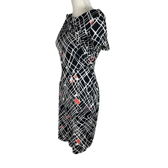 Diane Von Furstenberg DVF Oda 100% Silk Draped Dress Short Sleeve Size 6