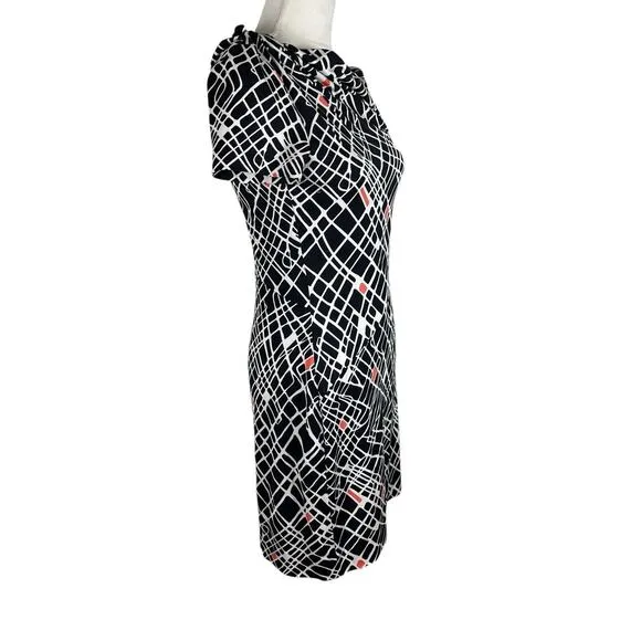 Diane Von Furstenberg DVF Oda 100% Silk Draped Dress Short Sleeve Size 6