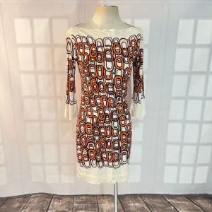 Diane Von furstenberg Ruri silk jersey boat neck chain print dress size 4
