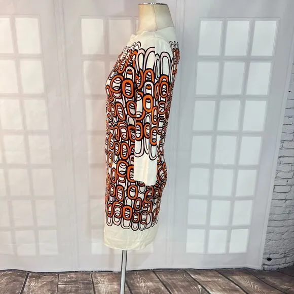 Diane Von furstenberg Ruri silk jersey boat neck chain print dress size 4