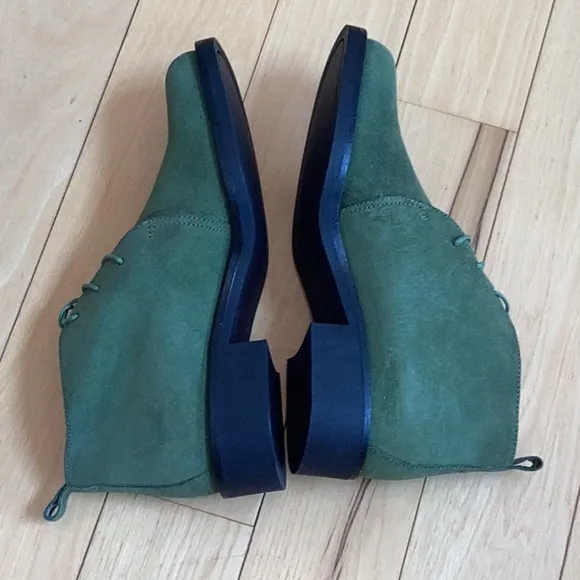 DIBA Cline pistachio cow suede booties, women’s size 7