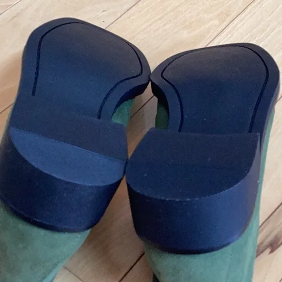 DIBA Cline pistachio cow suede booties, women’s size 7