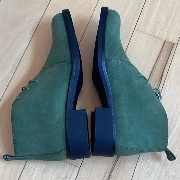 DIBA Cline pistachio cow suede booties, women’s size 7