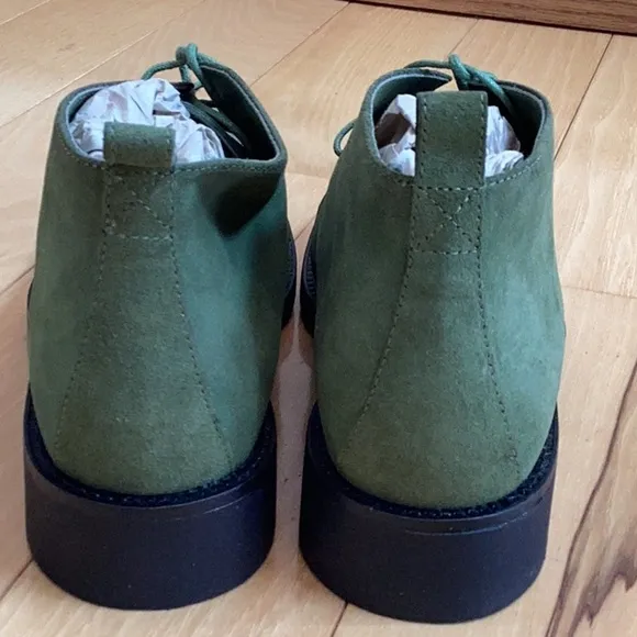 DIBA Cline pistachio cow suede booties, women’s size 7