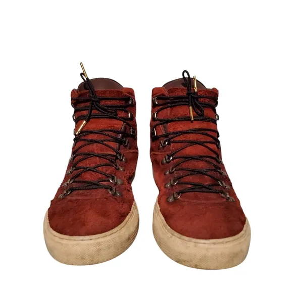 Diemme Maroon Leather Lace-Up Ankle Combat Boots Men's Size 10M