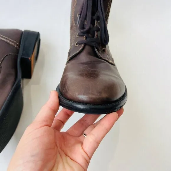 Diesel Men’s The pit lace up leather boots, Brown, Size 43