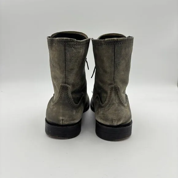 Diesel Norman Distressed Leather Combat Boots Men's 43 US 10