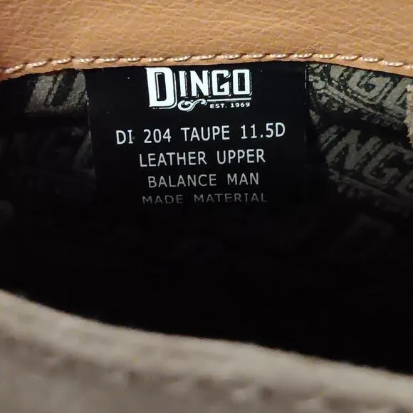 Dingo Hutch Boots Men's 11.5D Taupe Suede Leather Lace-up Block Heel