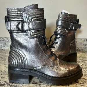 DKNY Leather Combat Boots