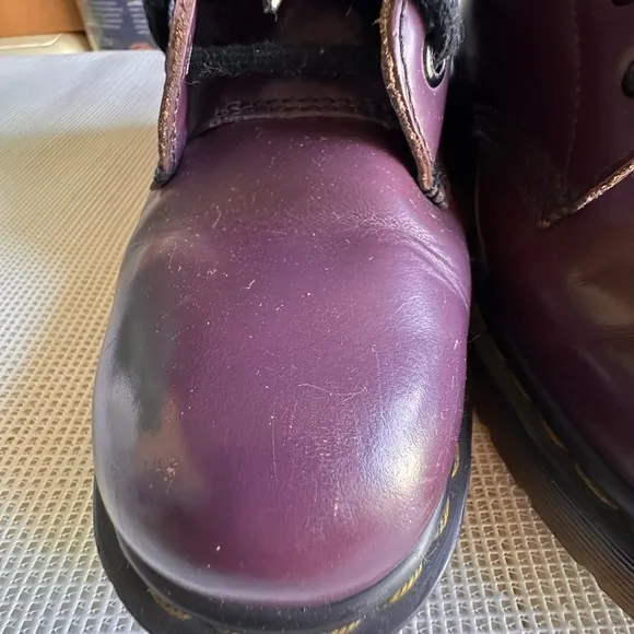 D.MARTENS MILLED WOMENS Glossy Royal Purple Purple Lace-Up Boots SIZE 8