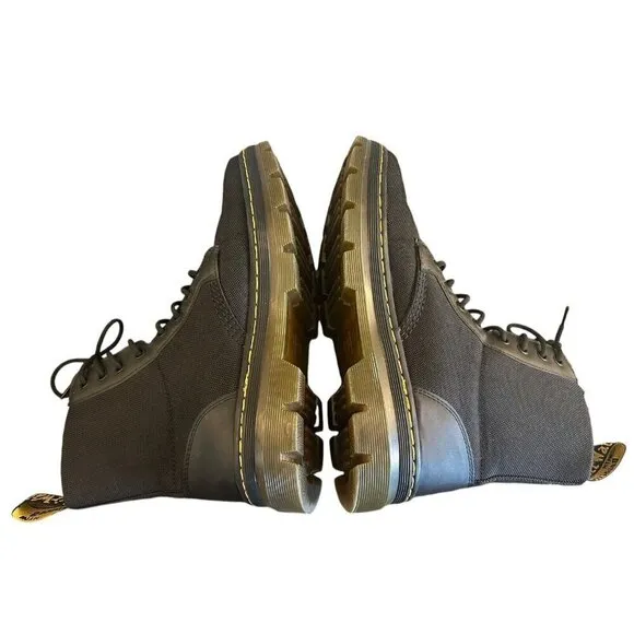 Doc Dr Martens Combs Boots Combat Black Canvas Mens Sz 10 Tactical Grunge Lace