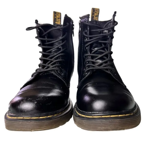 Doc DR Martens Delaney Boots 1460 Lace-Up black combat Unisex Kids Size 3