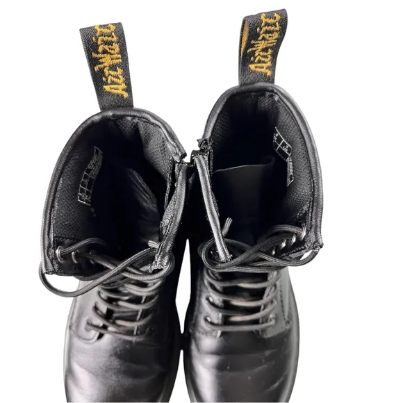 Doc DR Martens Delaney Boots 1460 Lace-Up black combat Unisex Kids Size 3