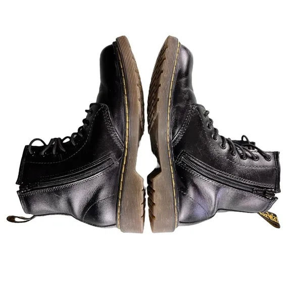 Doc DR Martens Delaney Boots 1460 Lace-Up black combat Unisex Kids Size 3