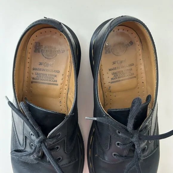 DOC DR MARTENS Vtg 1990s Made In England Oxford Kids Shoes Sz UK 3 US 4 Black