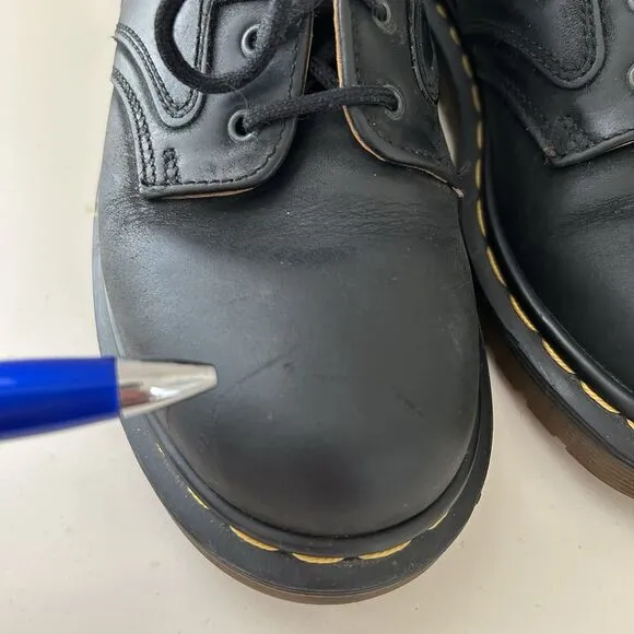 DOC DR MARTENS Vtg 1990s Made In England Oxford Kids Shoes Sz UK 3 US 4 Black
