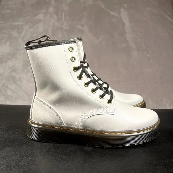 Doc Marten Zavala Boots Women's 6 White Combat Punk Boots