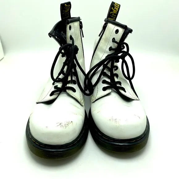 Doc Martens 1460 White 8 Eye Combat Boots  size 3