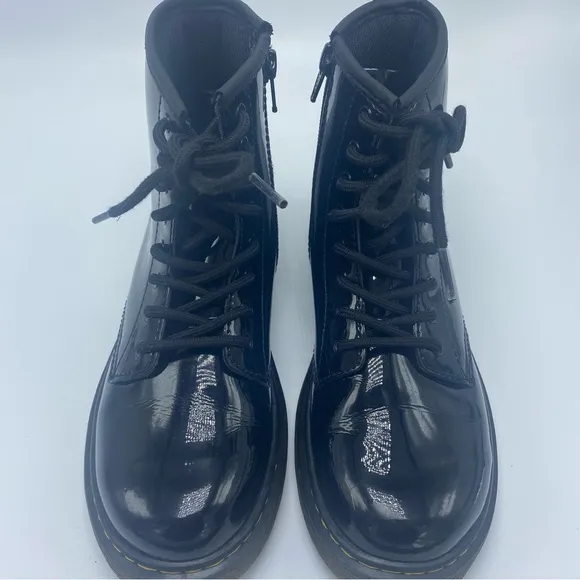 Doc Martens Black Patent Leather Combat Boots 1460 Girls Size 3