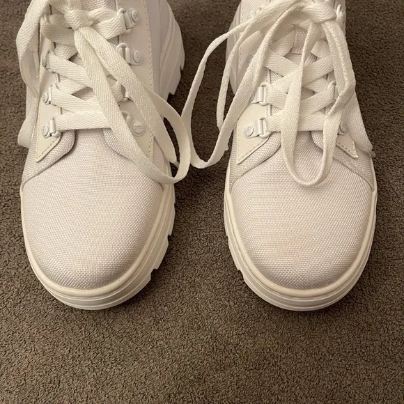Doc Martens Combs W Combat Boots Women's Size 9 All White Air Ware Nylon