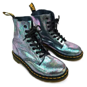 DOC MARTENS Pascal gray iridescent combat boots