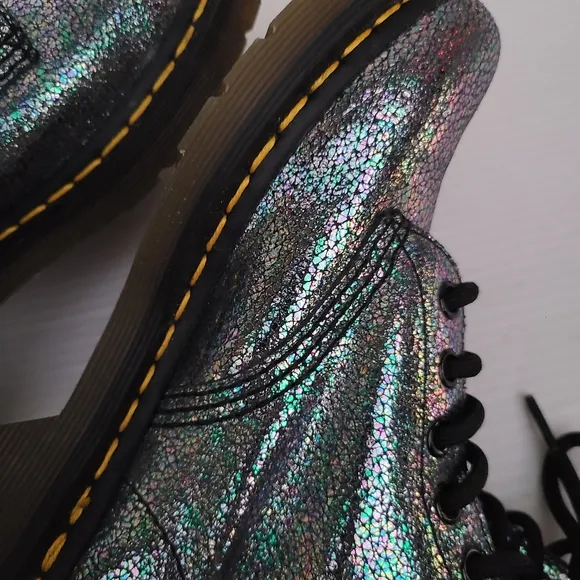 DOC MARTENS Pascal gray iridescent combat boots