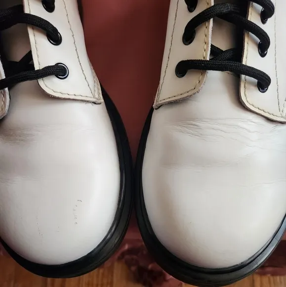 Doc Martens White Junior Pascal Combat Boots 1460J Youth Kids Size 4 Womens 5