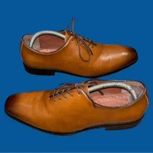 DOLCARA Leather upper men’s oxfords two tone brown color size 42.