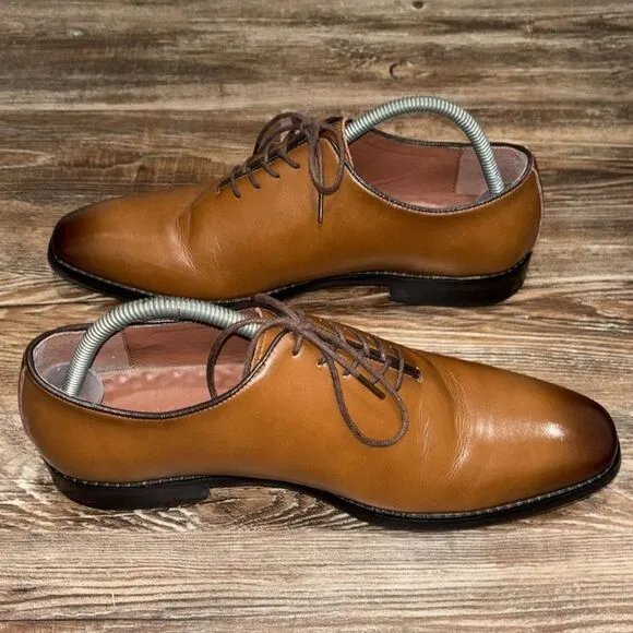 DOLCARA Leather upper men’s oxfords two tone brown color size 42.