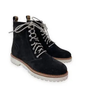 Dolce Vita Avena Boots in Anthracite Suede Leather Leopard Calf Hair