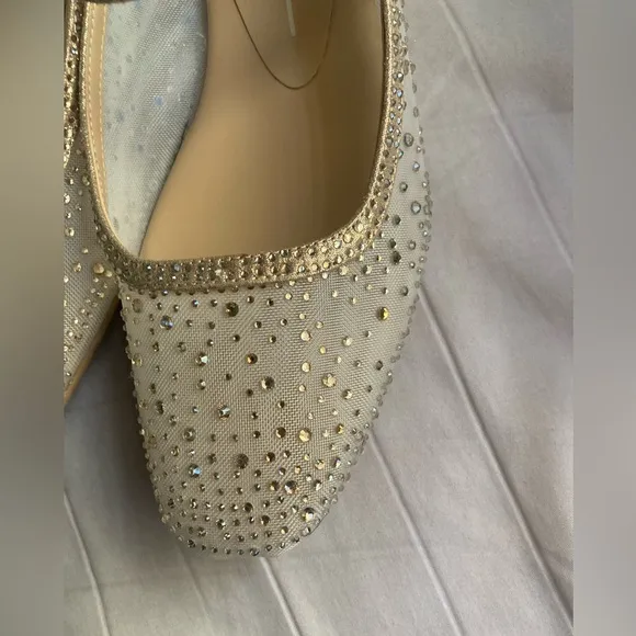 Dolce Vita Reyes Light Gold Mesh Ansel Crystal Ballet Flats