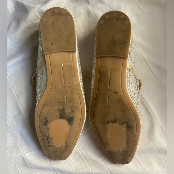 Dolce Vita Reyes Light Gold Mesh Ansel Crystal Ballet Flats