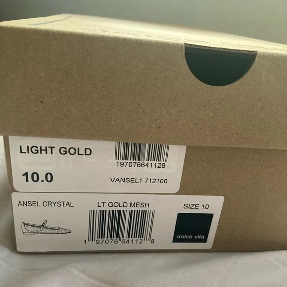 Dolce Vita Reyes Light Gold Mesh Ansel Crystal Ballet Flats