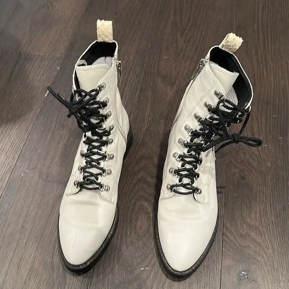 Dolce Vita White Combat Boots - Size 10