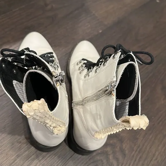 Dolce Vita White Combat Boots - Size 10