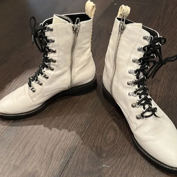 Dolce Vita White Combat Boots - Size 10