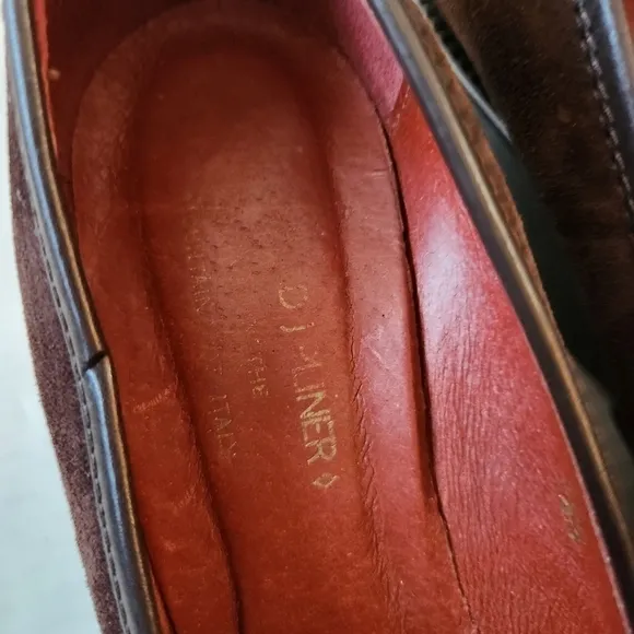 Donald J Pliner Baco Wedge Pumps Sz: 7.5 Brown Suede High Heels Shoes Italy