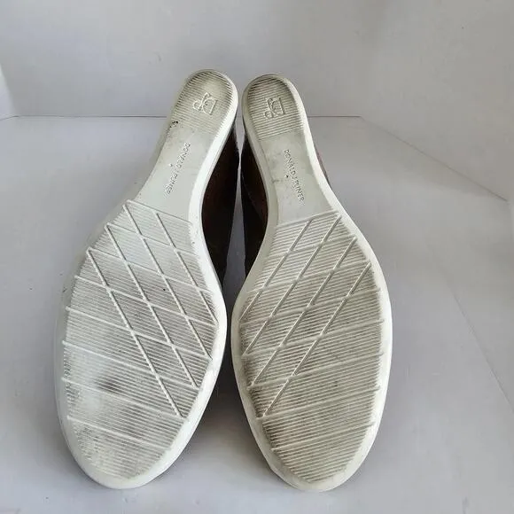 Donald J Pliner 'Carli' Peep Toe Cork Wedges Shimmer Bronze Metallic Wome Sz 8.5
