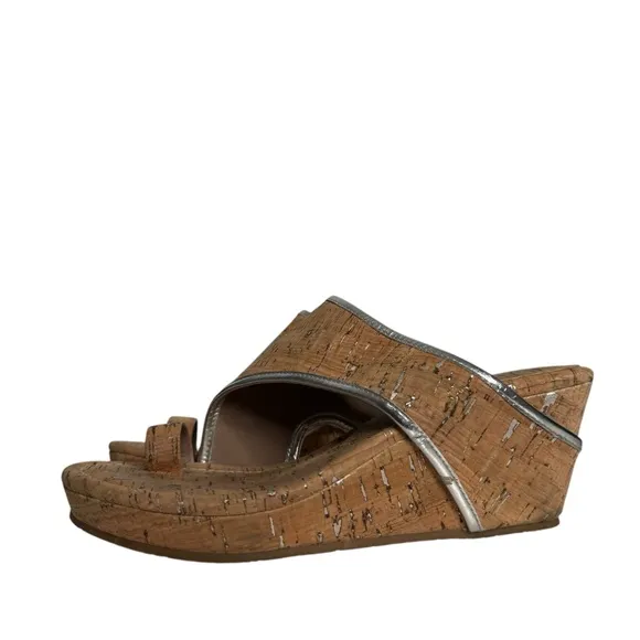 Donald J Pliner Gyer 2 Cork Toe Loop Wedges Sandals Women’s Size 7
