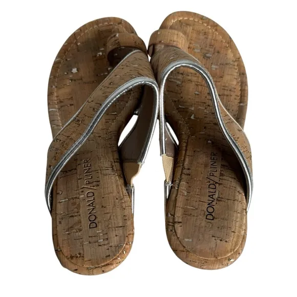 Donald J Pliner Gyer 2 Cork Toe Loop Wedges Sandals Women’s Size 7