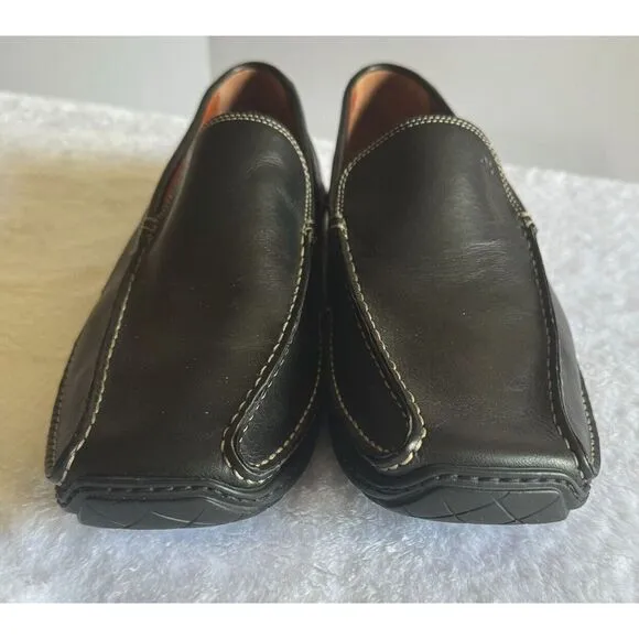 DONALD J PLINER Italy Black Leather Elver 108 Driving‎ Loafer Shoes Men's 9 M