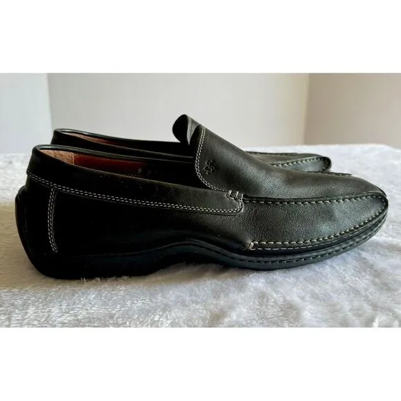 DONALD J PLINER Italy Black Leather Elver 108 Driving‎ Loafer Shoes Men's 9 M